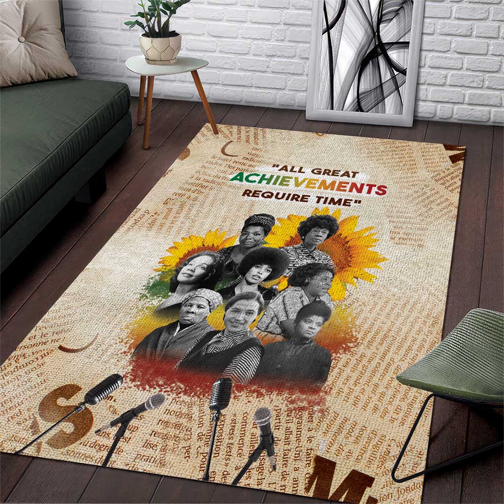 African Achievements Area Rug Civil Rights Female Leaders Sunflower DT04