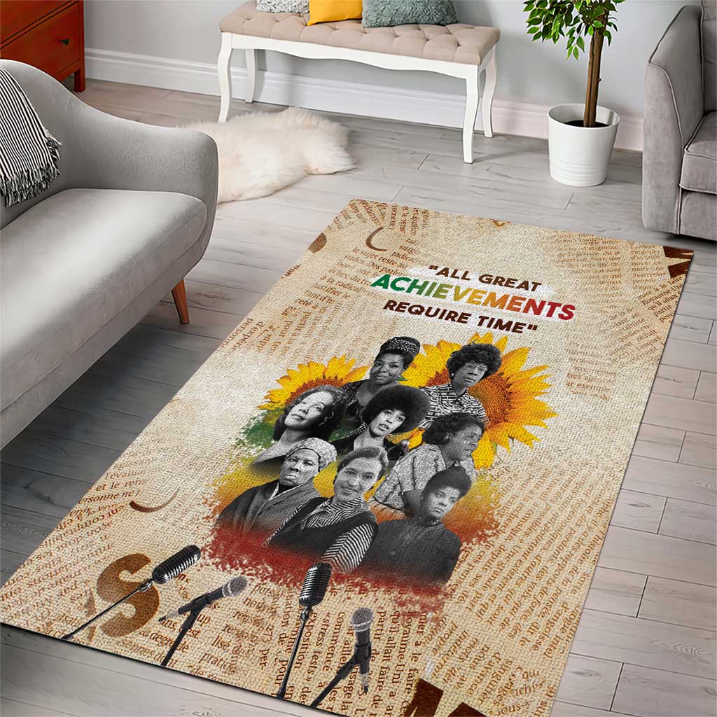 African Achievements Area Rug Civil Rights Female Leaders Sunflower DT04