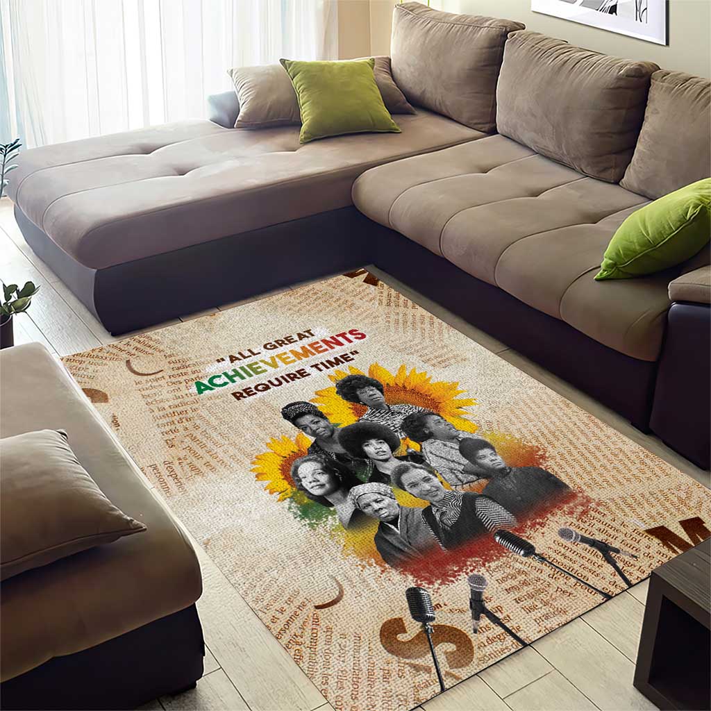 African Achievements Area Rug Civil Rights Female Leaders Sunflower DT04