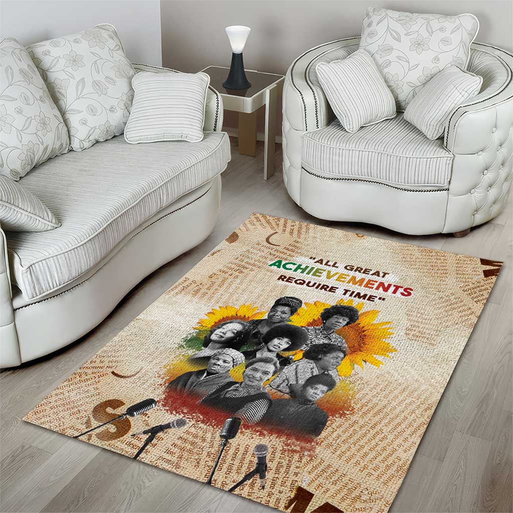 African Achievements Area Rug Civil Rights Female Leaders Sunflower DT04