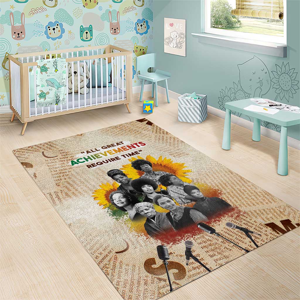 African Achievements Area Rug Civil Rights Female Leaders Sunflower DT04