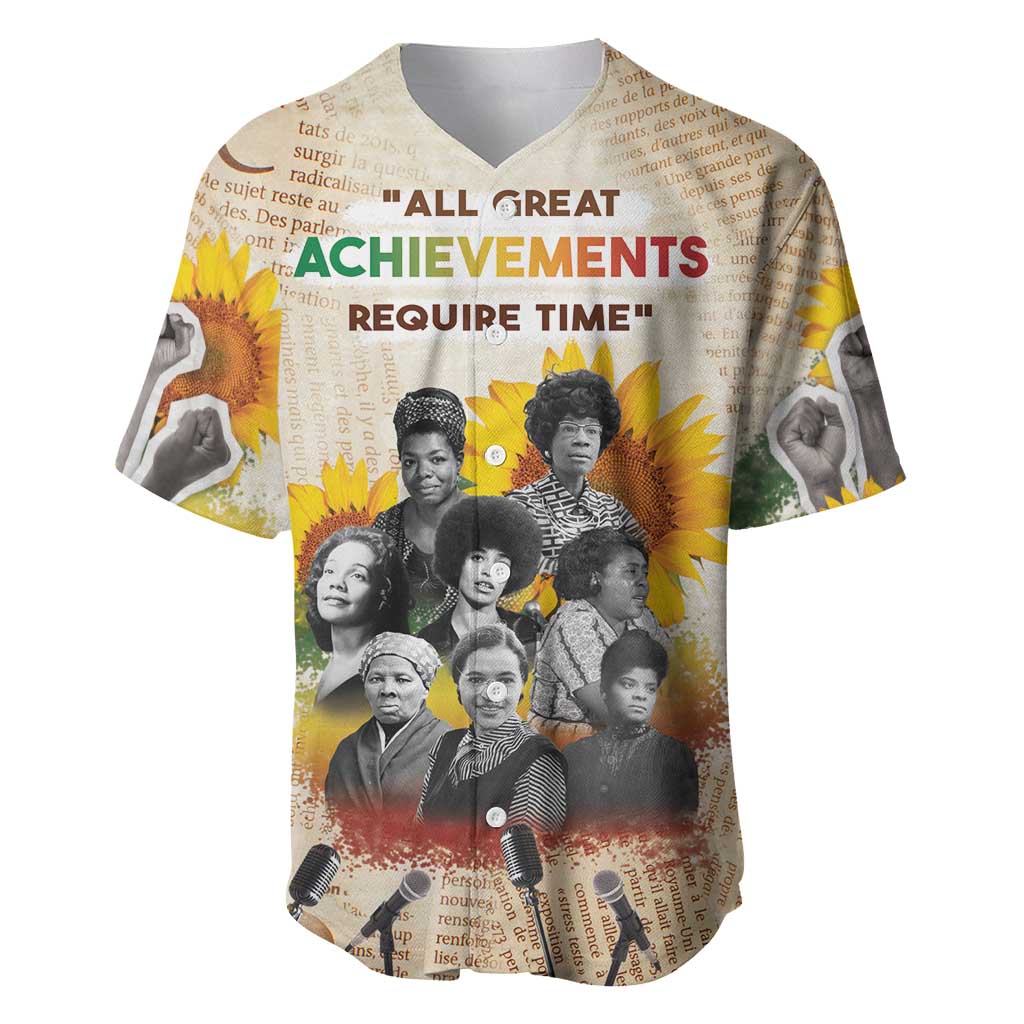 African Achievements Baseball Jersey Civil Rights Female Leaders Sunflower DT04