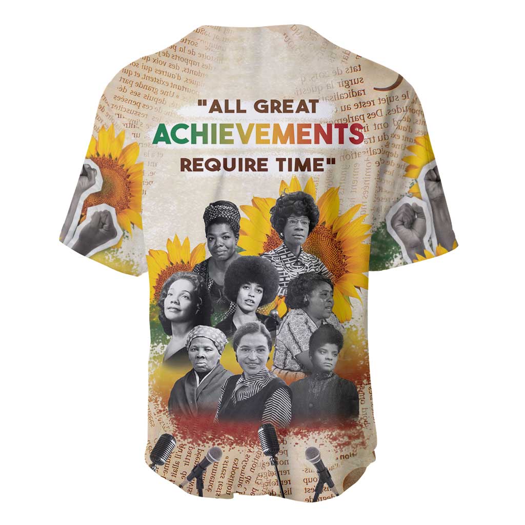 African Achievements Baseball Jersey Civil Rights Female Leaders Sunflower DT04