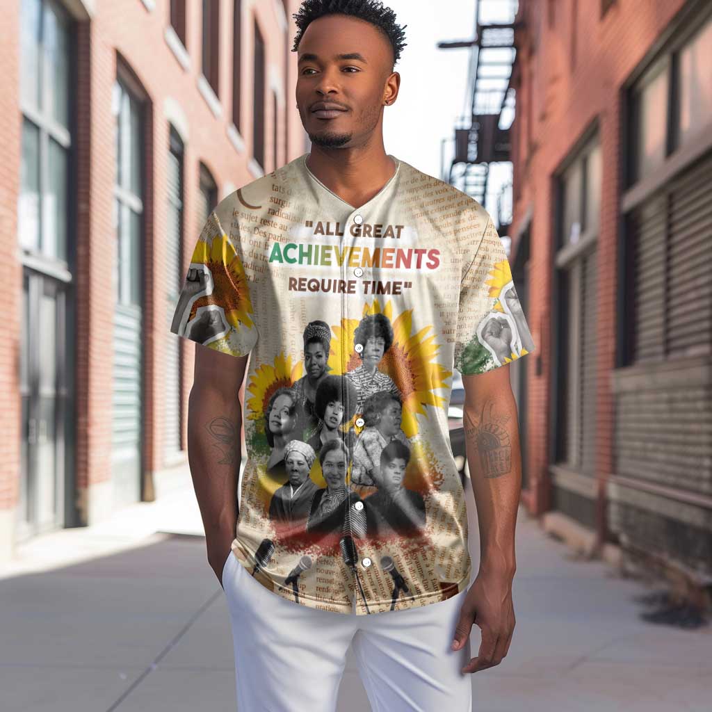 African Achievements Baseball Jersey Civil Rights Female Leaders Sunflower DT04