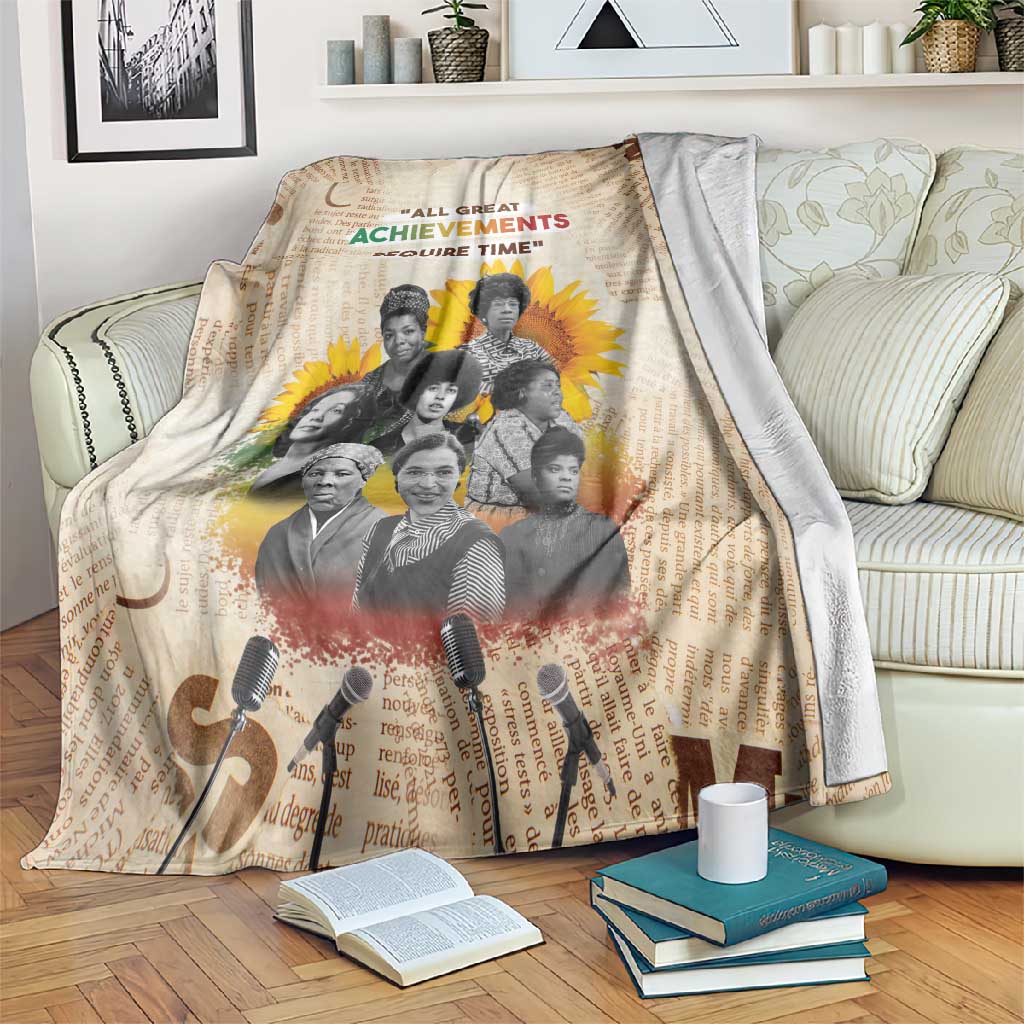 African Achievements Blanket Civil Rights Female Leaders Sunflower DT04