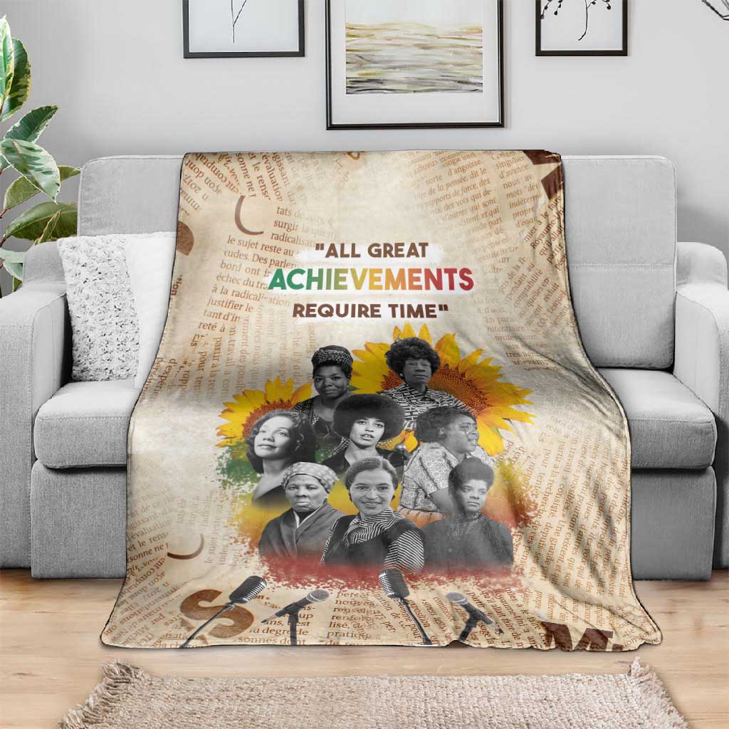 African Achievements Blanket Civil Rights Female Leaders Sunflower DT04
