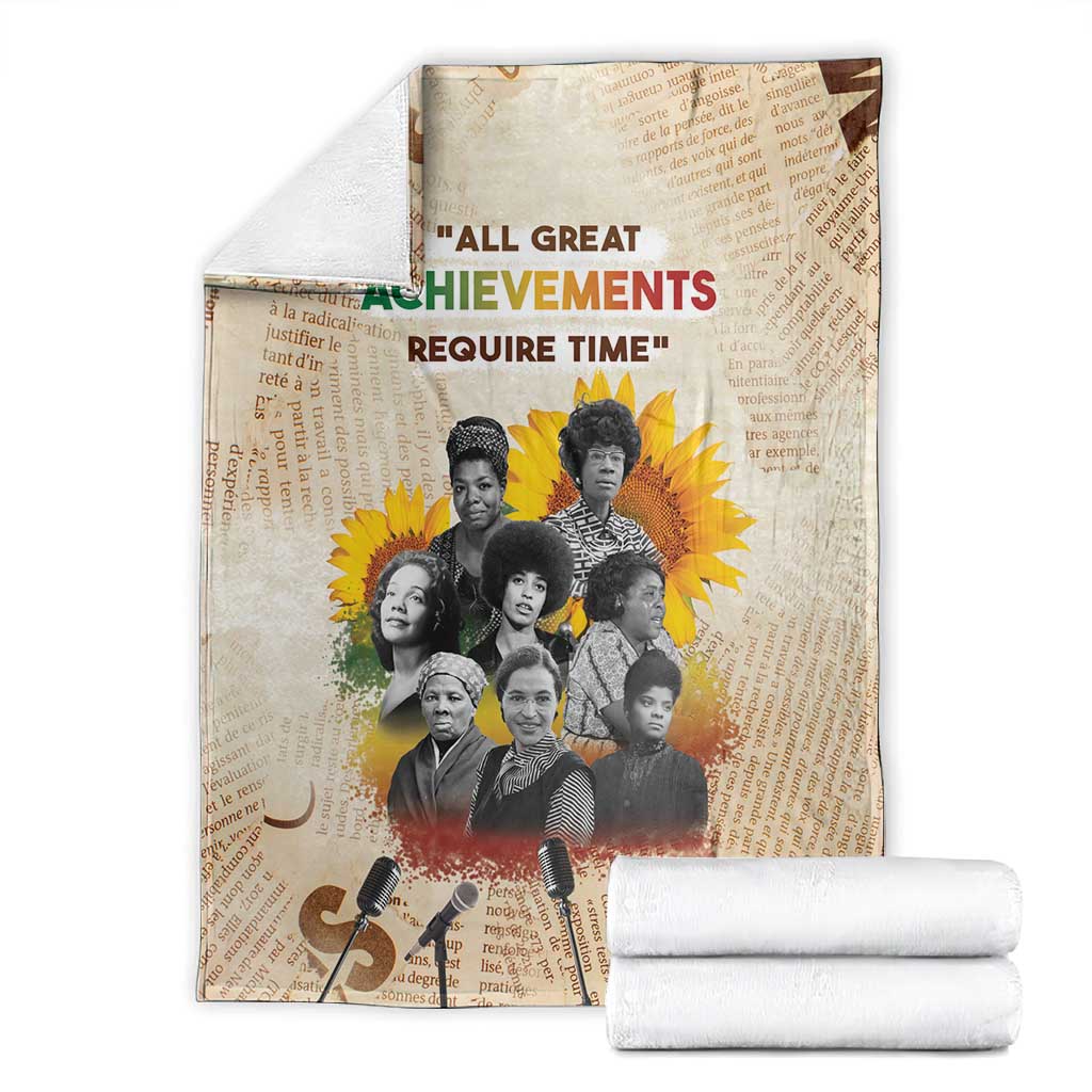 African Achievements Blanket Civil Rights Female Leaders Sunflower DT04