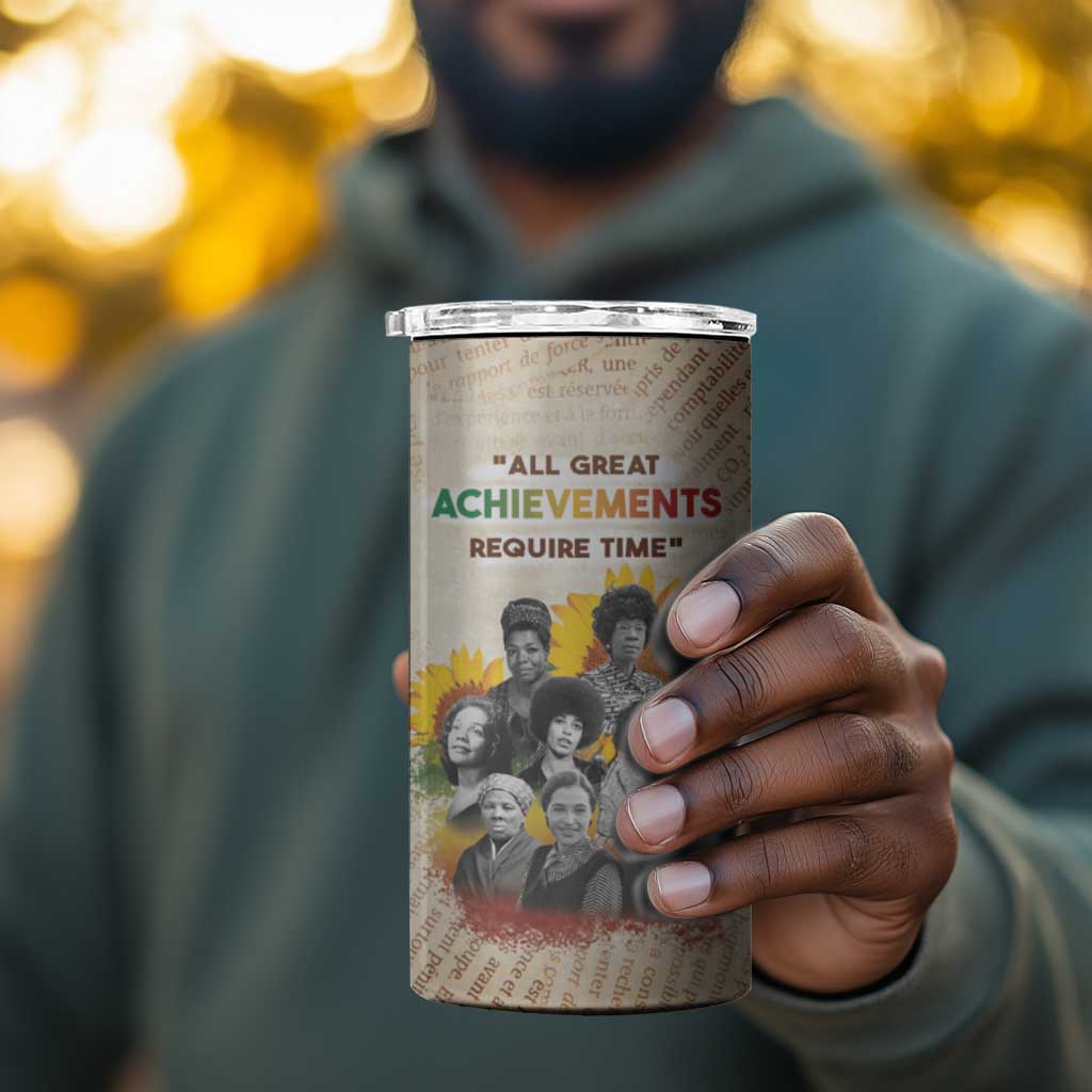 African Achievements 4 in 1 Can Cooler Tumbler Civil Rights Female Leaders Sunflower DT04