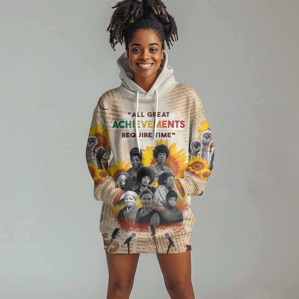 African Achievements Hoodie Dress Civil Rights Female Leaders Sunflower DT04