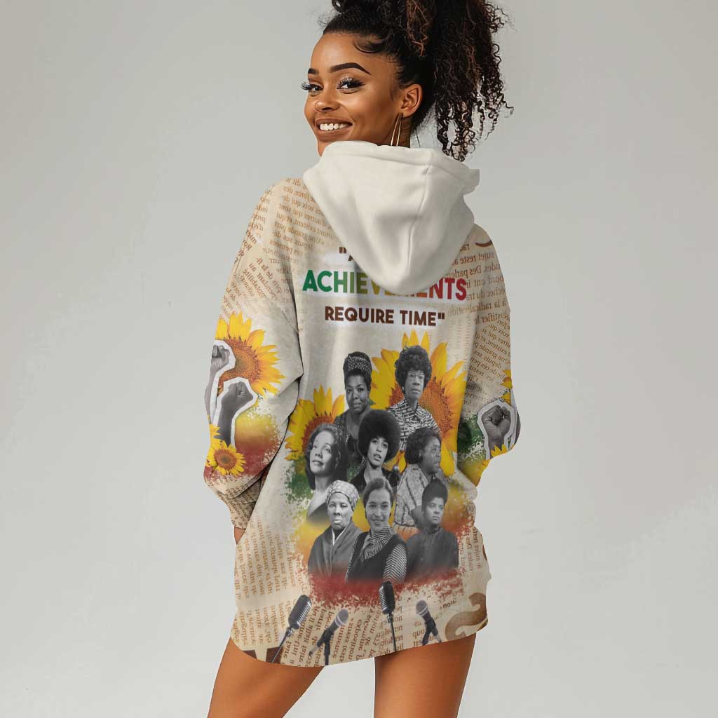 African Achievements Hoodie Dress Civil Rights Female Leaders Sunflower DT04