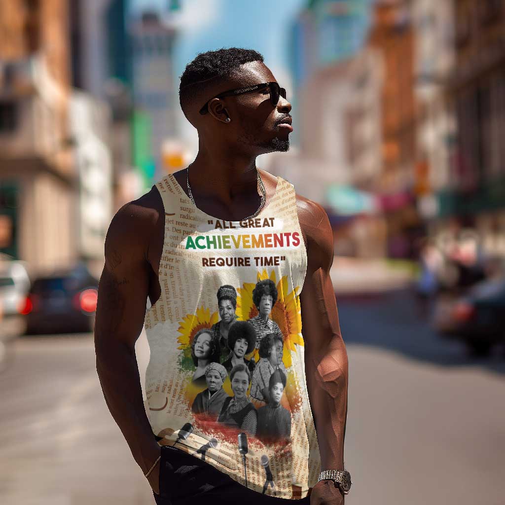 African Achievements Men Tank Top Civil Rights Female Leaders Sunflower DT04
