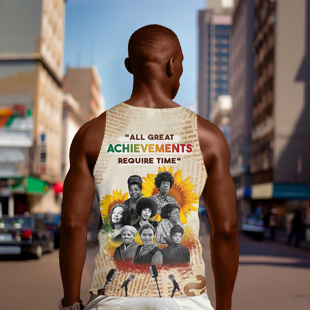 African Achievements Men Tank Top Civil Rights Female Leaders Sunflower DT04