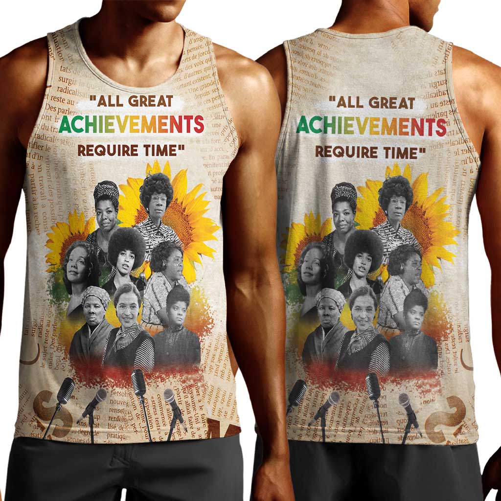 African Achievements Men Tank Top Civil Rights Female Leaders Sunflower DT04