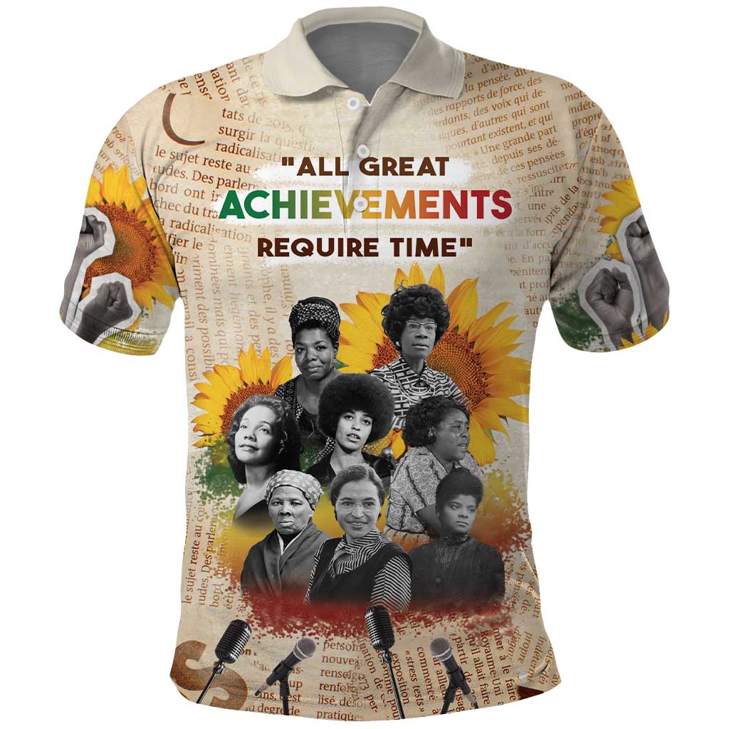 African Polo Shirt Civil Rights Female Leaders Sunflower DT04