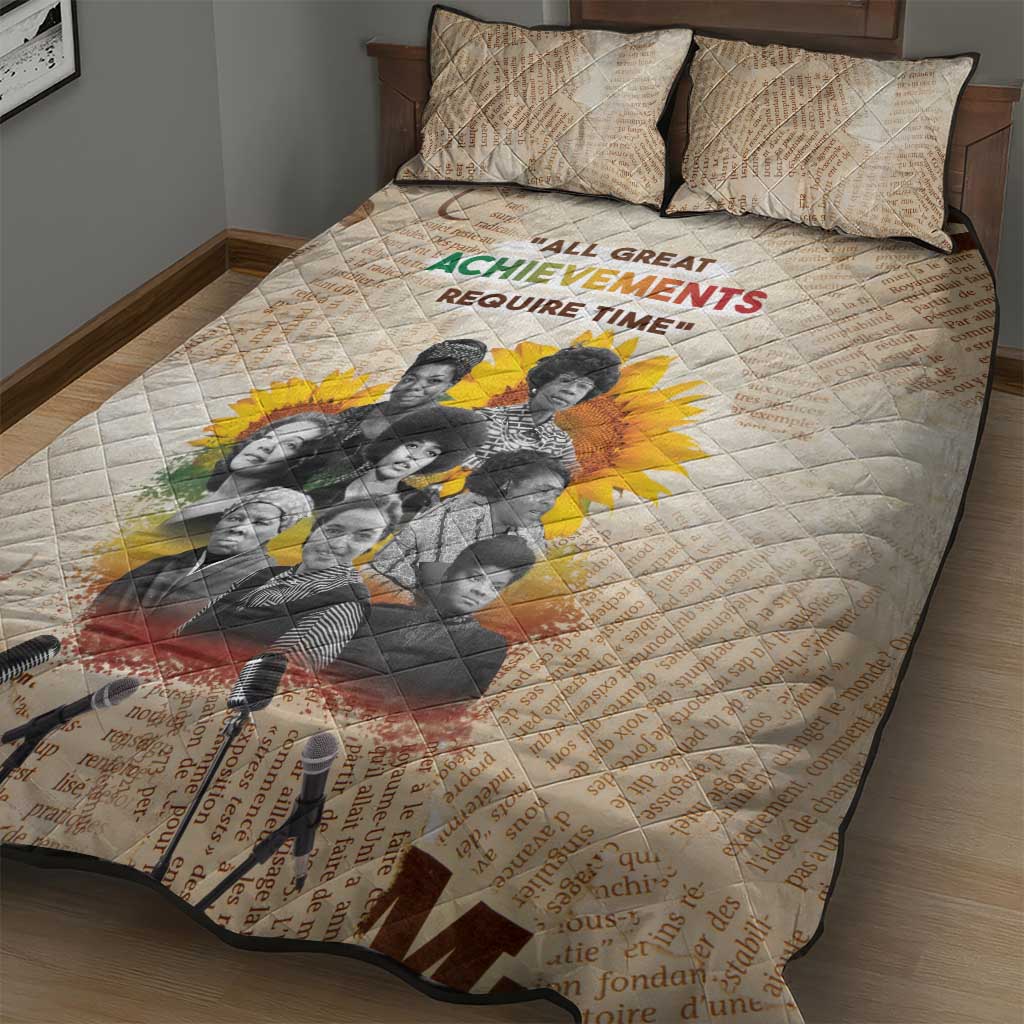 African Achievements Quilt Bed Set Civil Rights Female Leaders Sunflower DT04