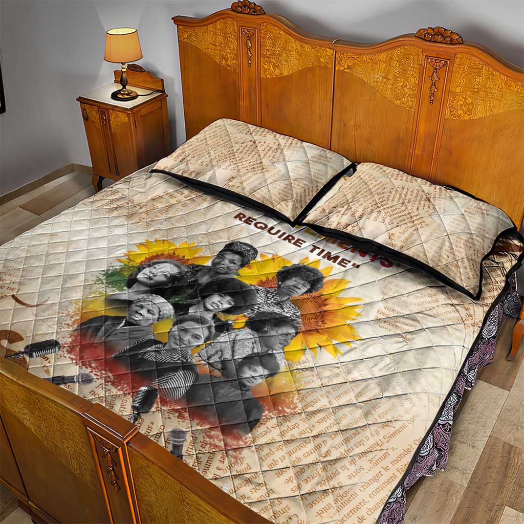 African Achievements Quilt Bed Set Civil Rights Female Leaders Sunflower DT04