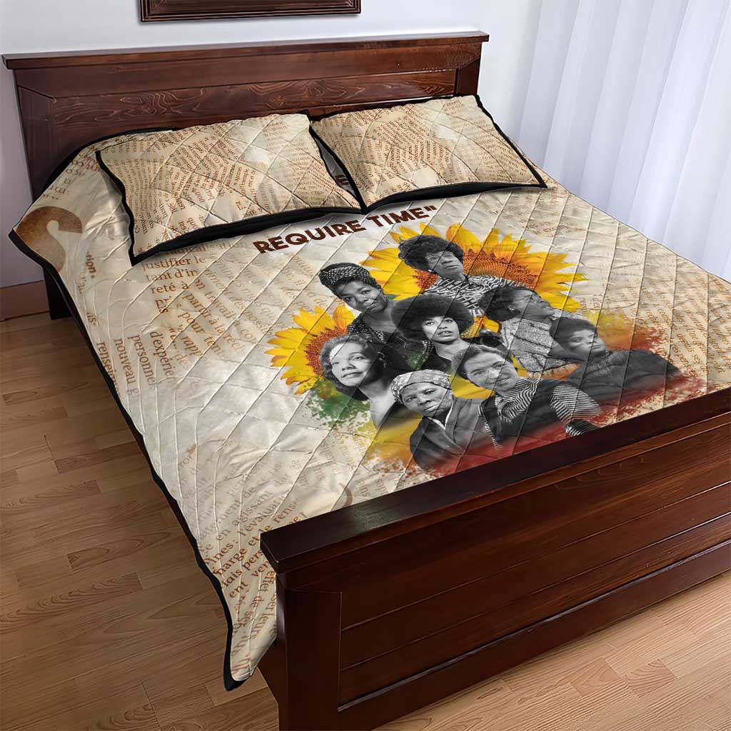 African Achievements Quilt Bed Set Civil Rights Female Leaders Sunflower DT04