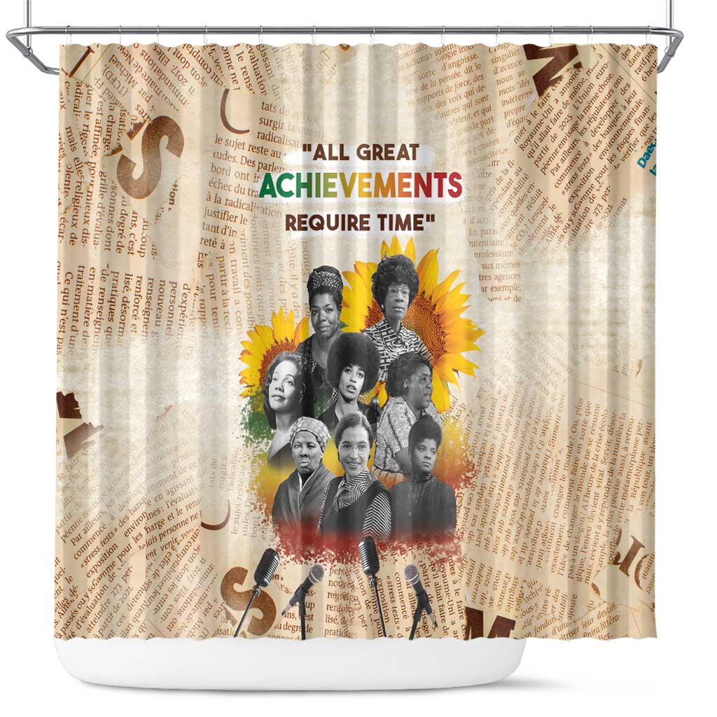 African Shower Curtain Civil Rights Female Leaders Sunflower DT04