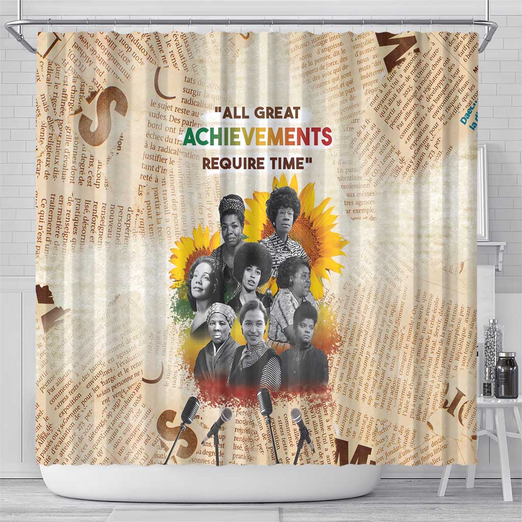 African Shower Curtain Civil Rights Female Leaders Sunflower DT04