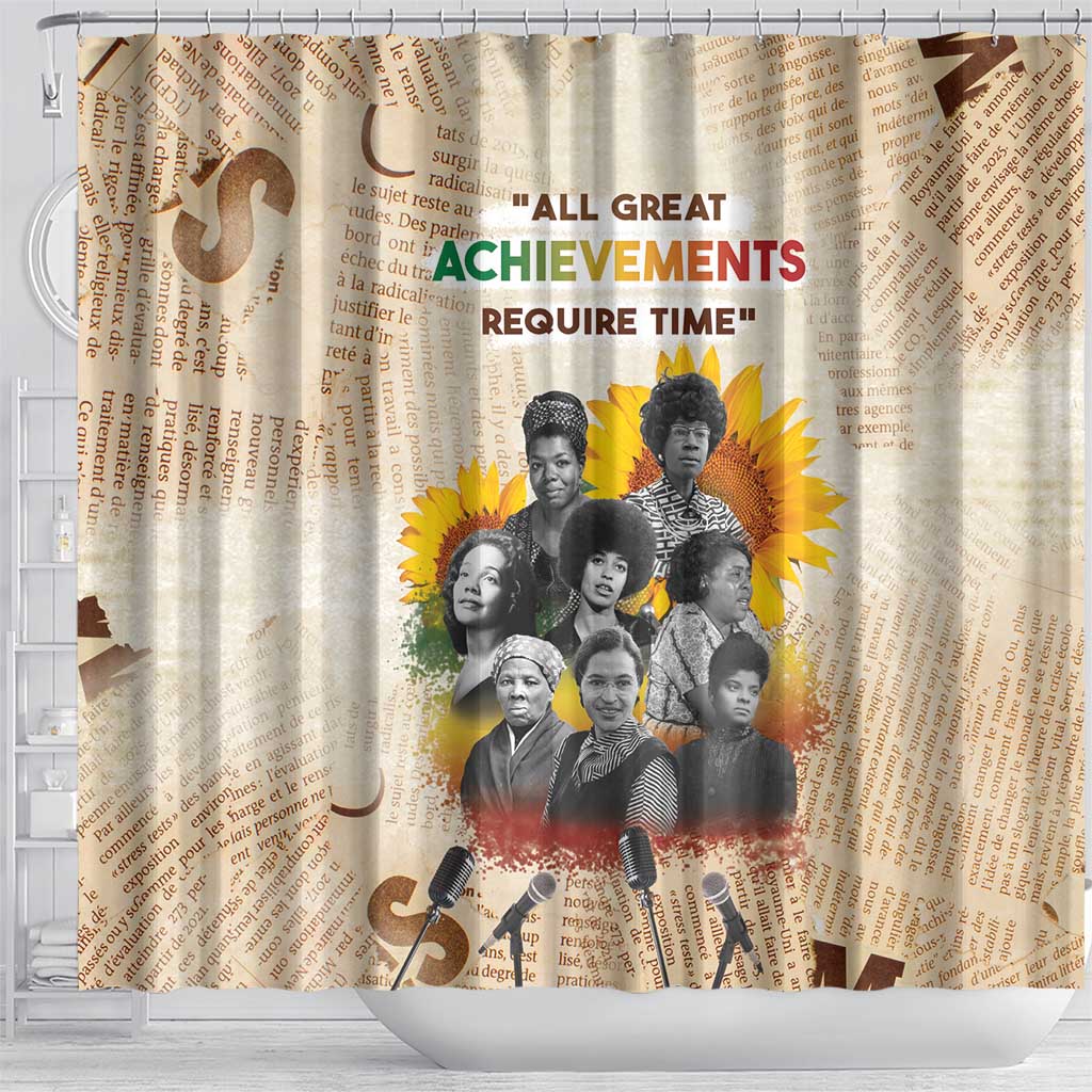African Shower Curtain Civil Rights Female Leaders Sunflower DT04