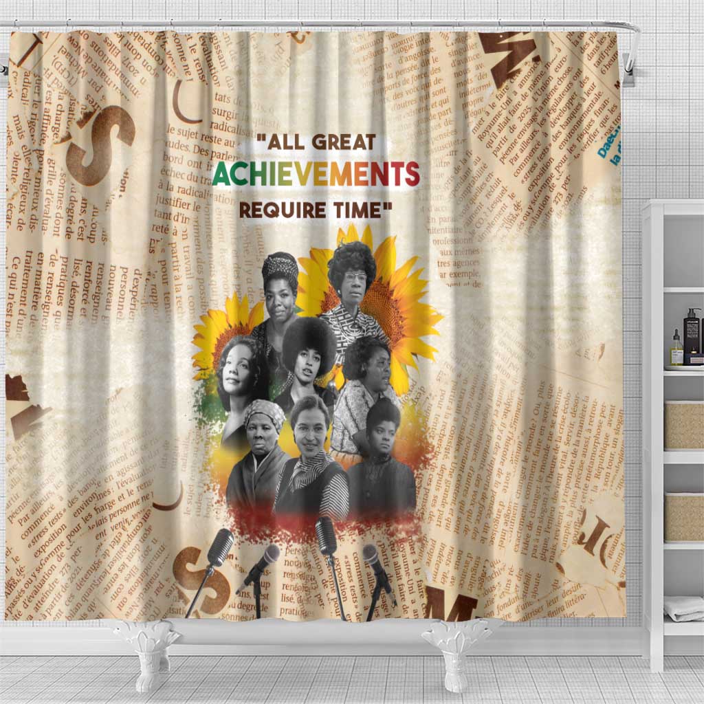 African Shower Curtain Civil Rights Female Leaders Sunflower DT04