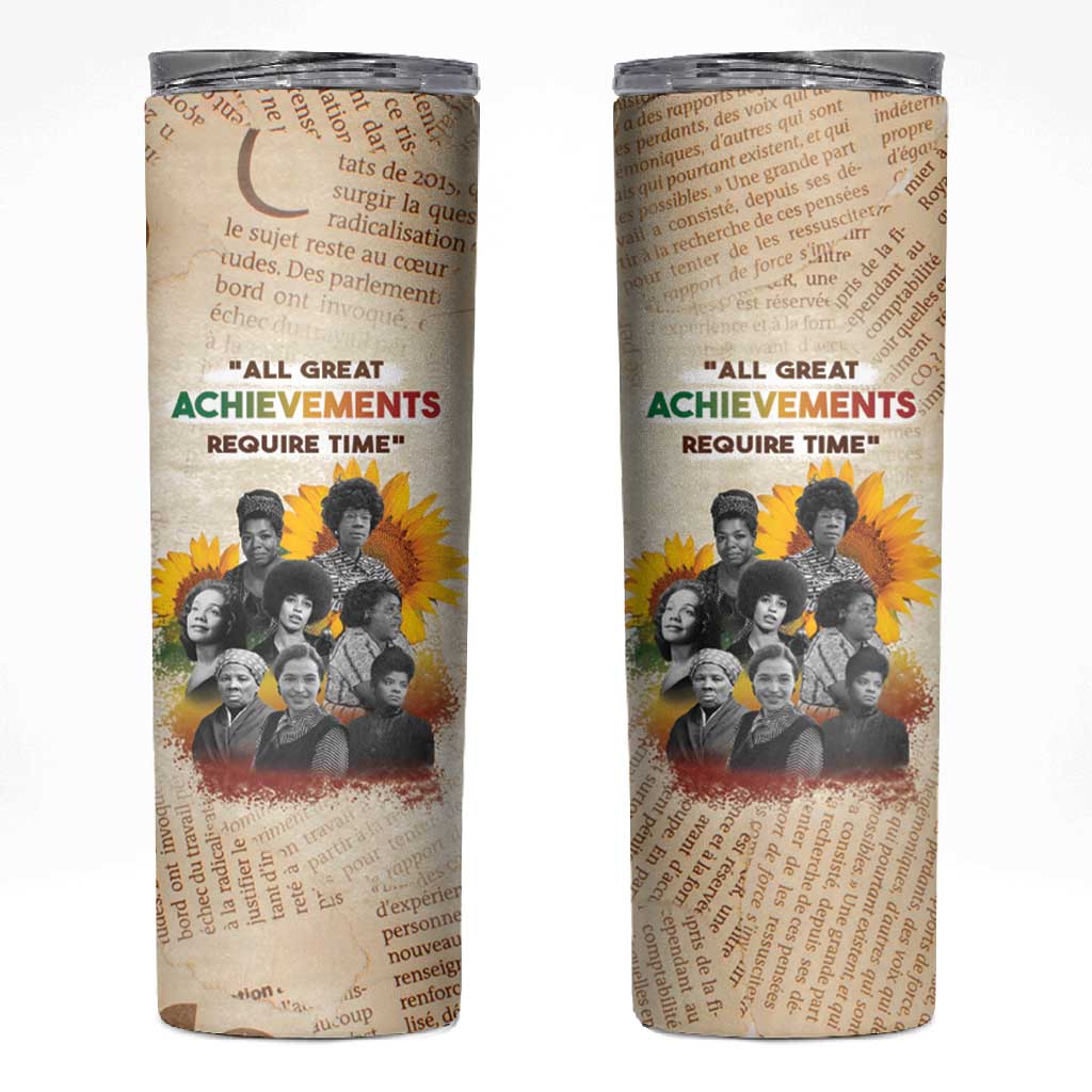 African Achievements Skinny Tumbler Civil Rights Female Leaders Sunflower DT04