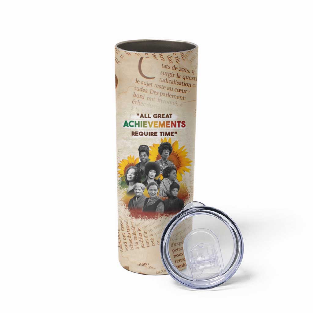 African Achievements Skinny Tumbler Civil Rights Female Leaders Sunflower DT04