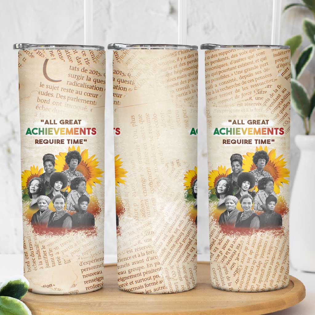 African Achievements Skinny Tumbler Civil Rights Female Leaders Sunflower DT04