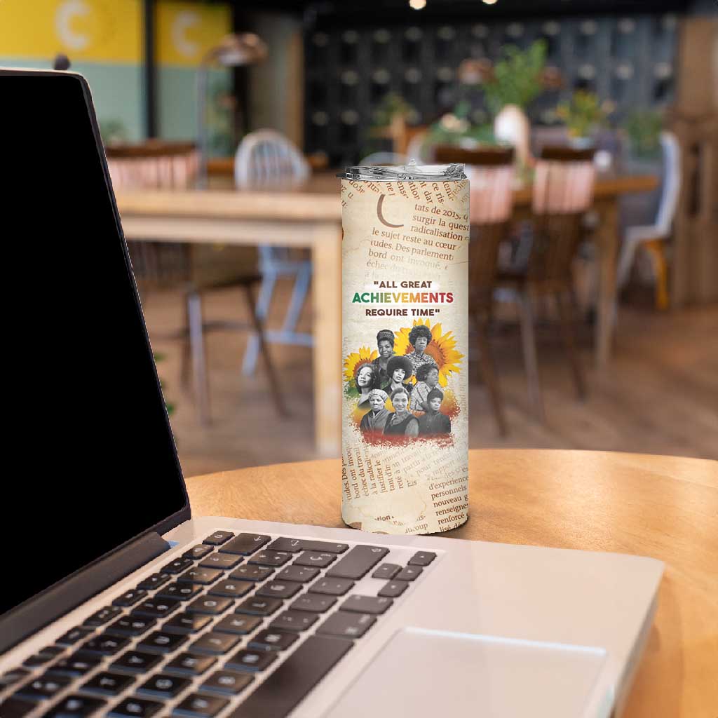 African Achievements Skinny Tumbler Civil Rights Female Leaders Sunflower DT04
