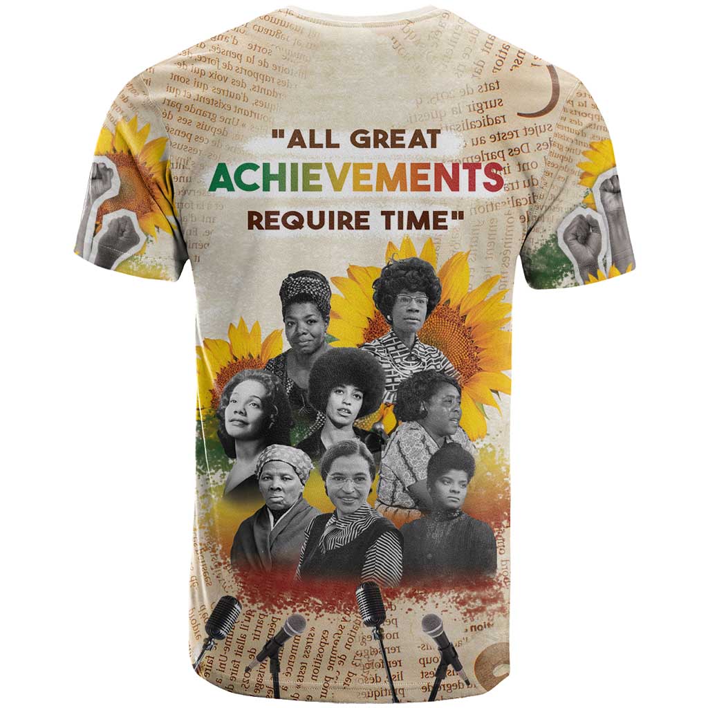 African Achievements T shirt Civil Rights Female Leaders Sunflower DT04