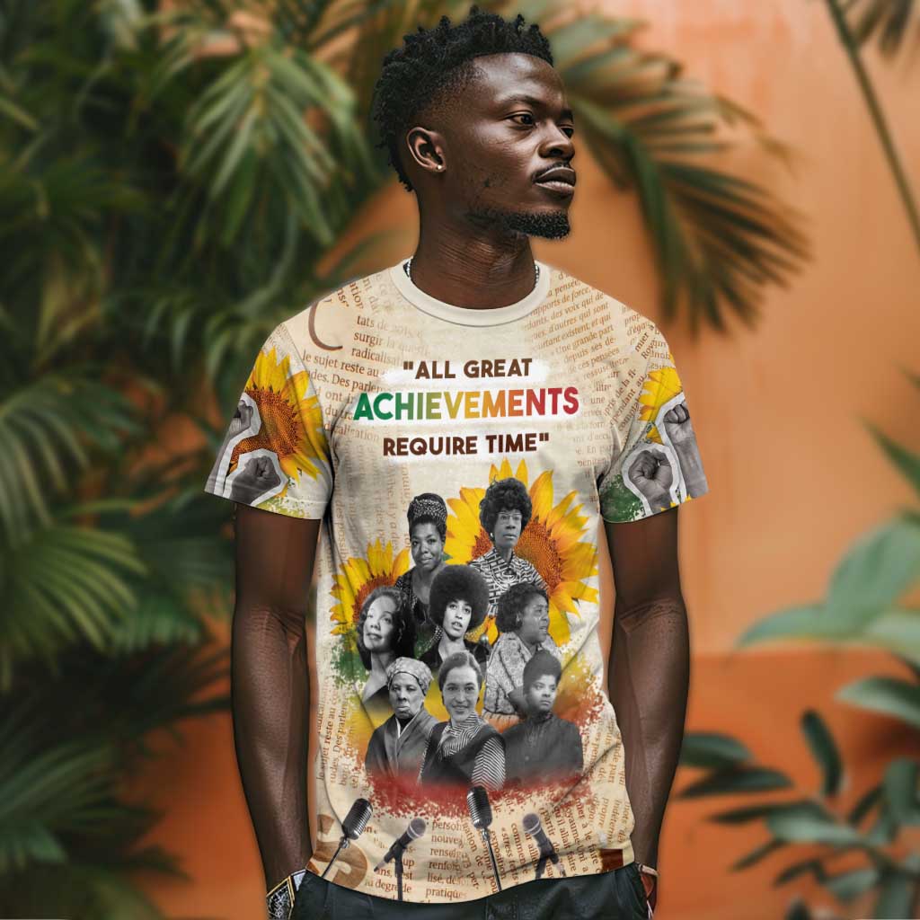 African Achievements T shirt Civil Rights Female Leaders Sunflower DT04