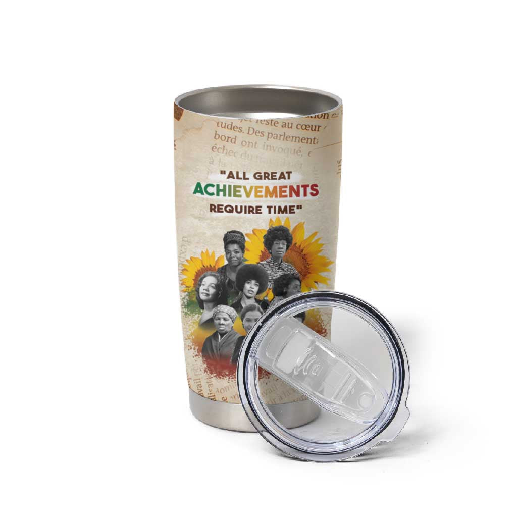 African Achievements Tumbler Cup Civil Rights Female Leaders Sunflower DT04