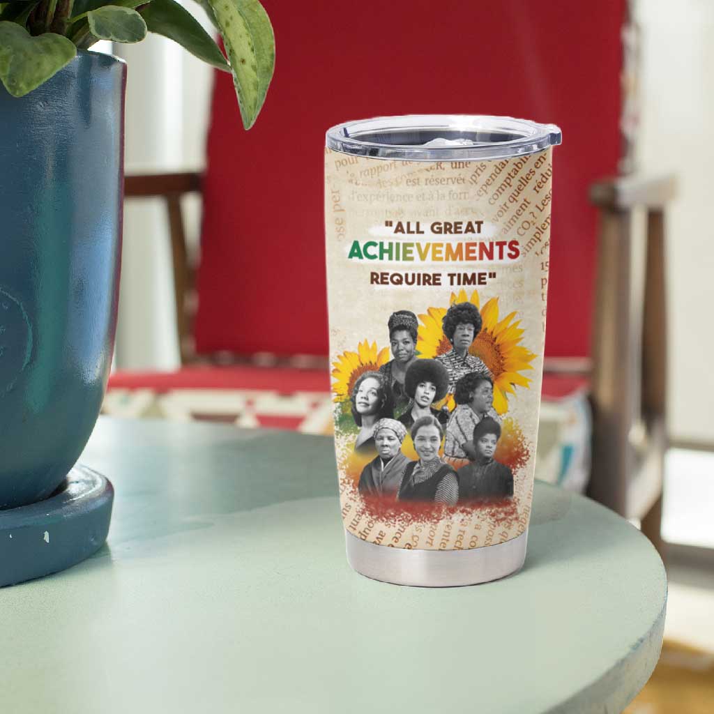 African Achievements Tumbler Cup Civil Rights Female Leaders Sunflower DT04