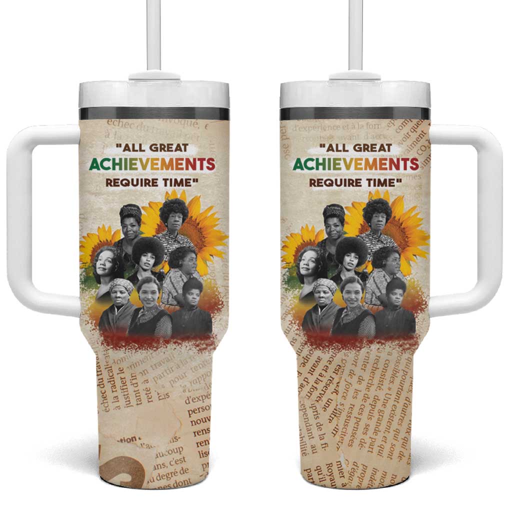 African Achievements Tumbler With Handle Civil Rights Female Leaders Sunflower DT04