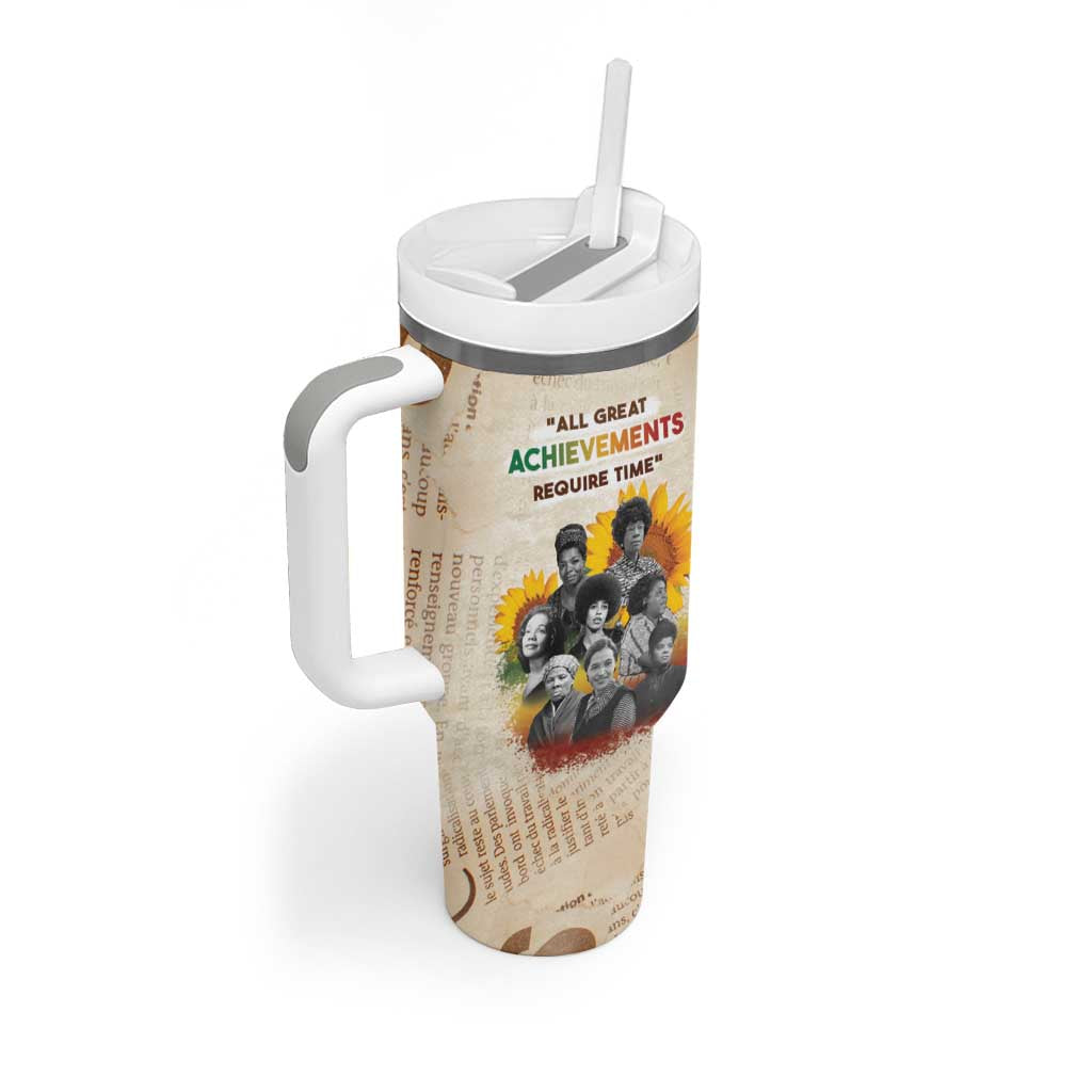 African Achievements Tumbler With Handle Civil Rights Female Leaders Sunflower DT04