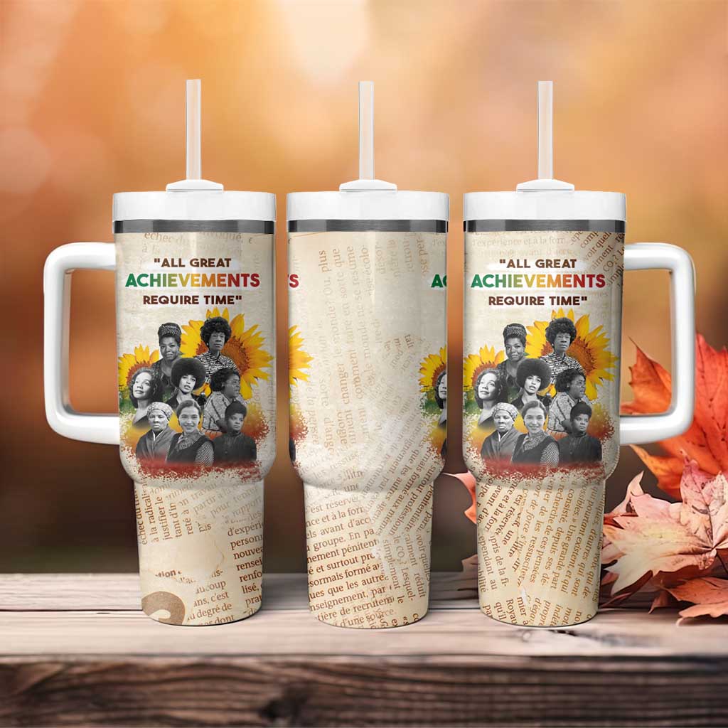 African Achievements Tumbler With Handle Civil Rights Female Leaders Sunflower DT04