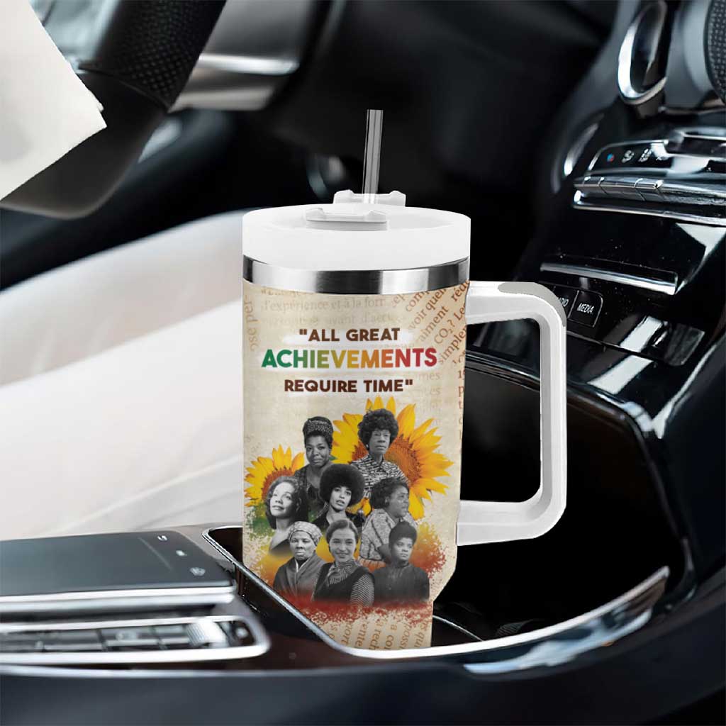 African Achievements Tumbler With Handle Civil Rights Female Leaders Sunflower DT04