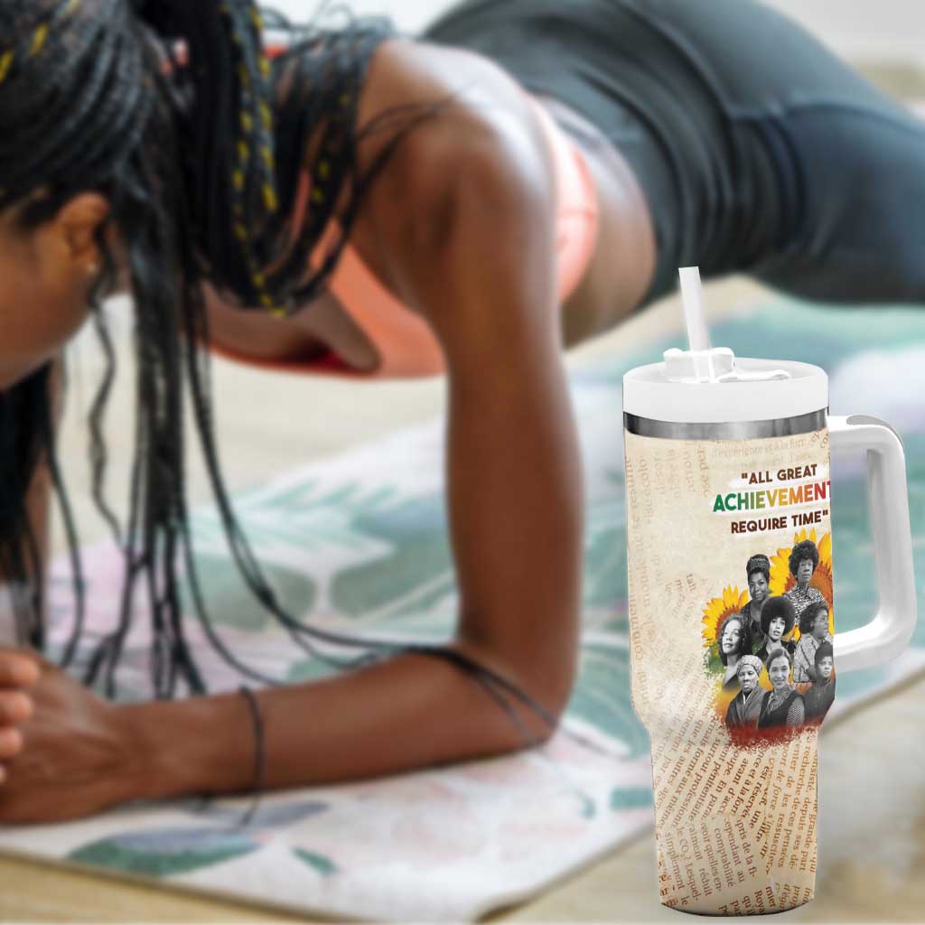 African Achievements Tumbler With Handle Civil Rights Female Leaders Sunflower DT04