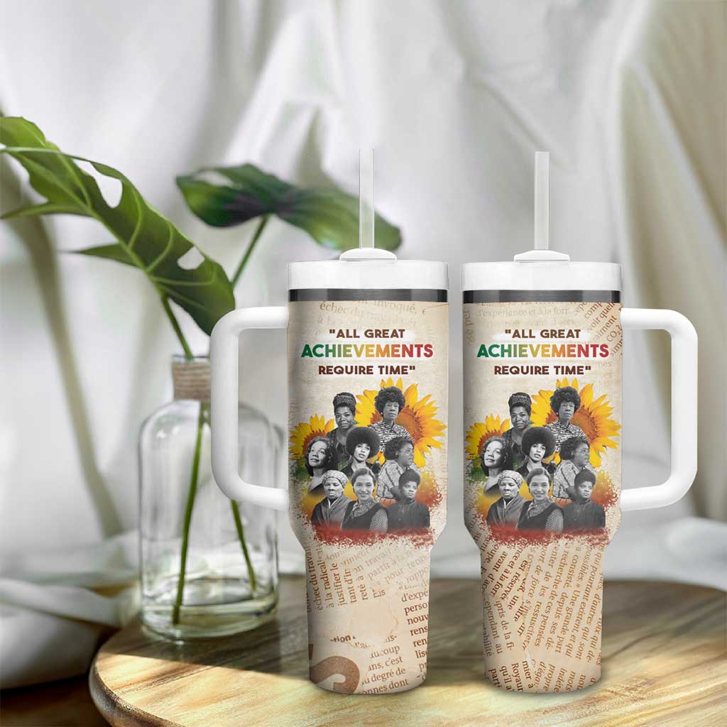 African Achievements Tumbler With Handle Civil Rights Female Leaders Sunflower DT04