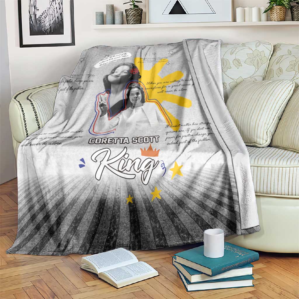 African American Coretta Scott King Blanket Honoring The Legacy Hand Draw Style DT04