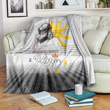African American Coretta Scott King Blanket Honoring The Legacy Hand Draw Style DT04