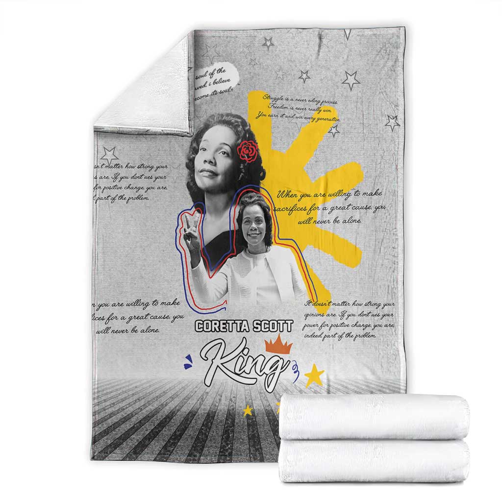 African American Coretta Scott King Blanket Honoring The Legacy Hand Draw Style DT04