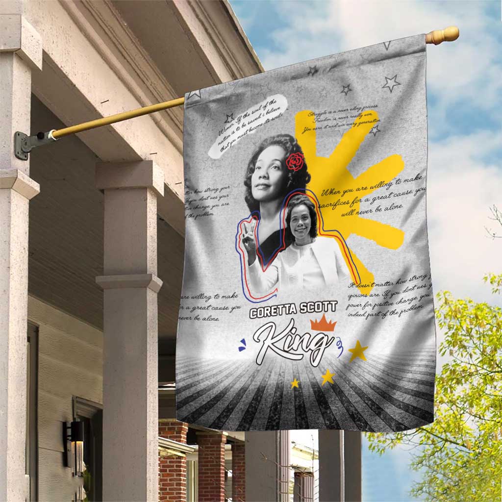 African American Coretta Scott King Garden Flag Honoring The Legacy Hand Draw Style DT04