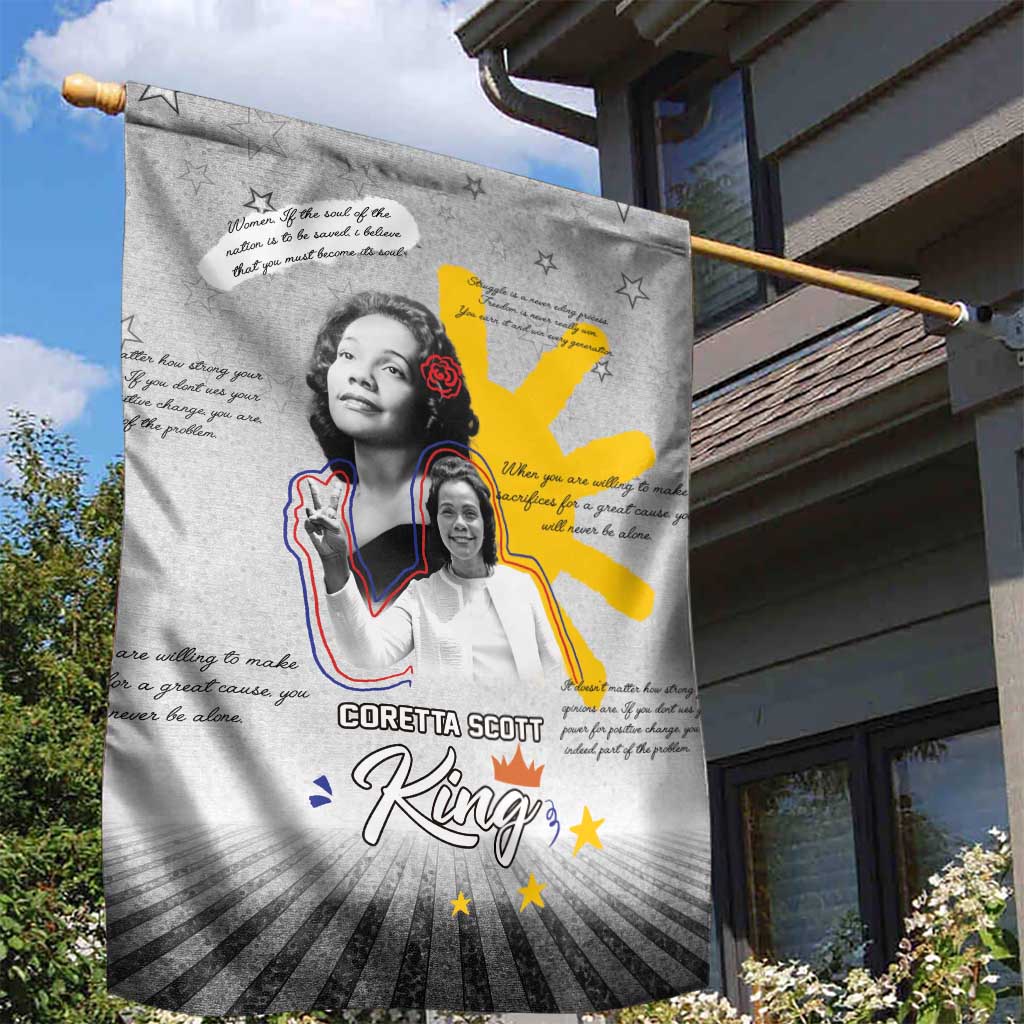 African American Coretta Scott King Garden Flag Honoring The Legacy Hand Draw Style DT04