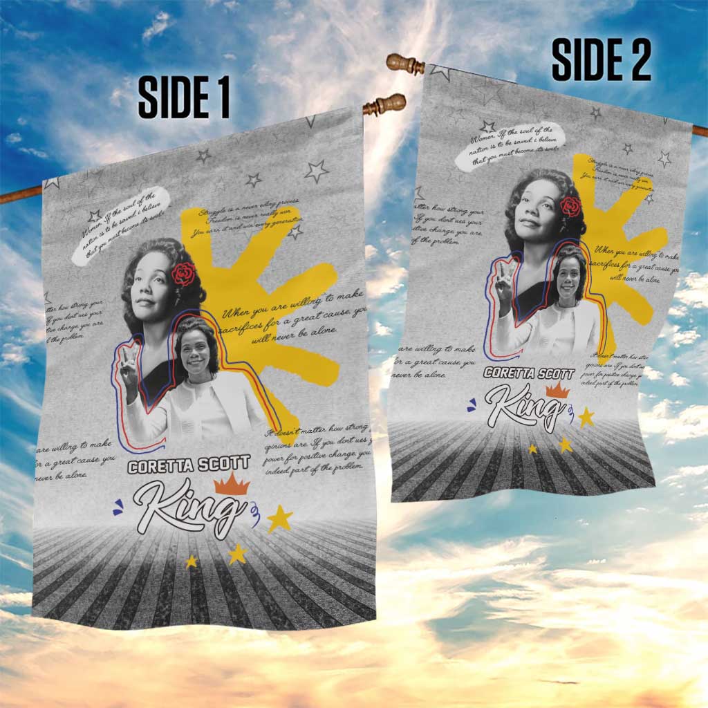 African American Coretta Scott King Garden Flag Honoring The Legacy Hand Draw Style DT04