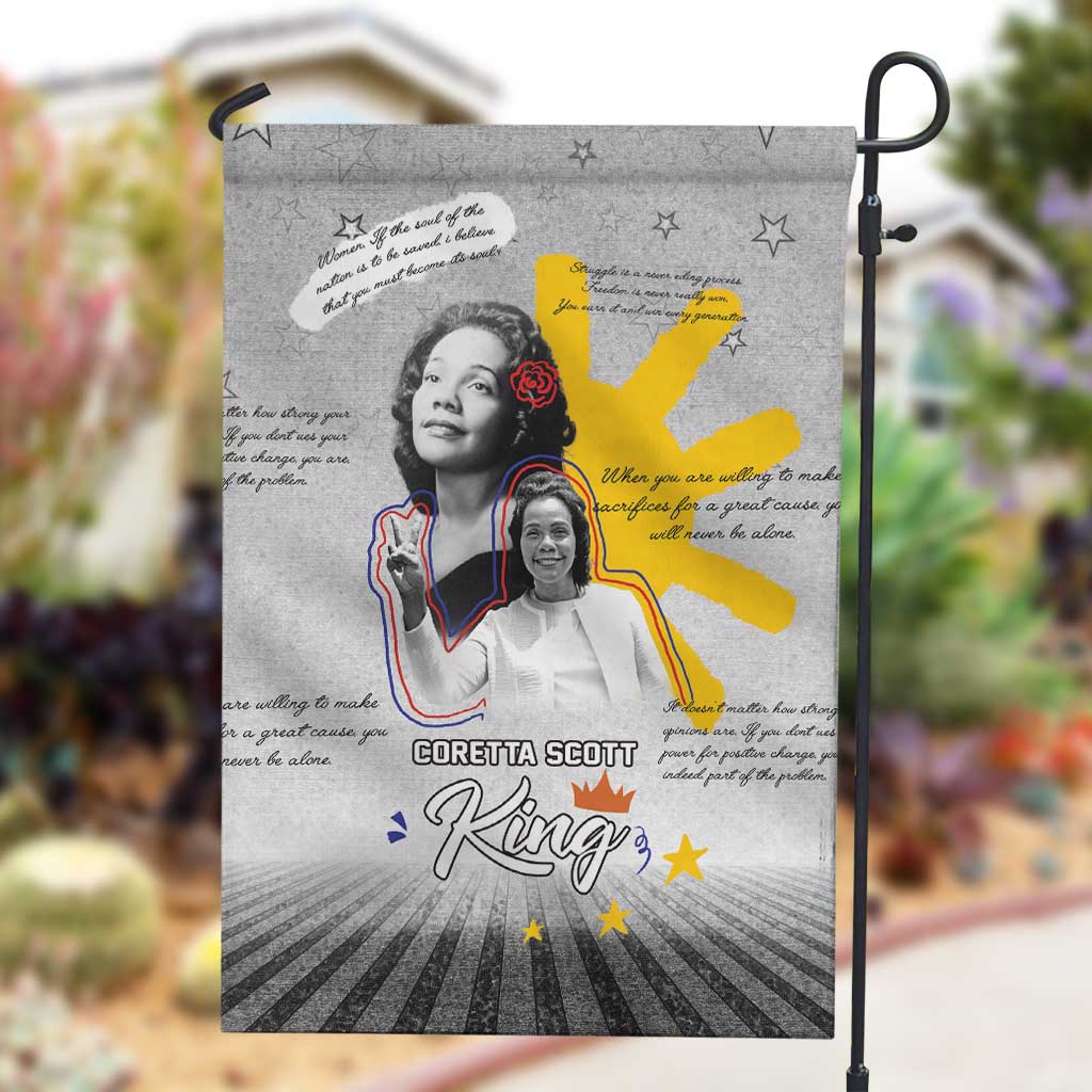 African American Coretta Scott King Garden Flag Honoring The Legacy Hand Draw Style DT04