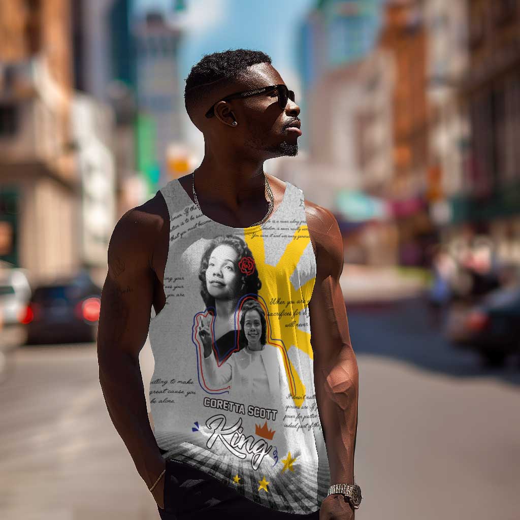 African American Coretta Scott King Men Tank Top Honoring The Legacy Hand Draw Style DT04
