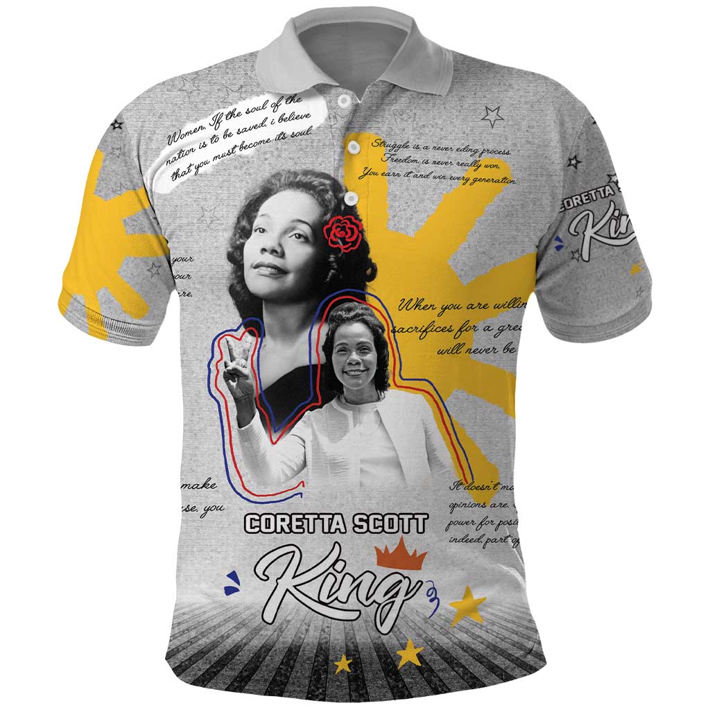 Coretta Scott King Polo Shirt Honoring The Legacy Hand Draw Style DT04