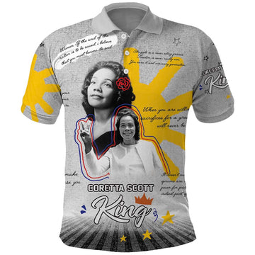 Coretta Scott King Polo Shirt Honoring The Legacy Hand Draw Style DT04