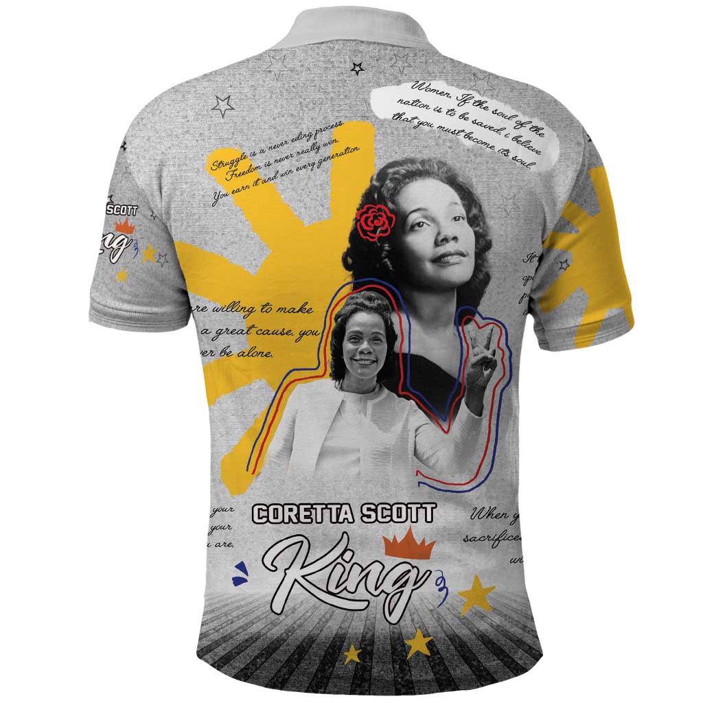 Coretta Scott King Polo Shirt Honoring The Legacy Hand Draw Style DT04